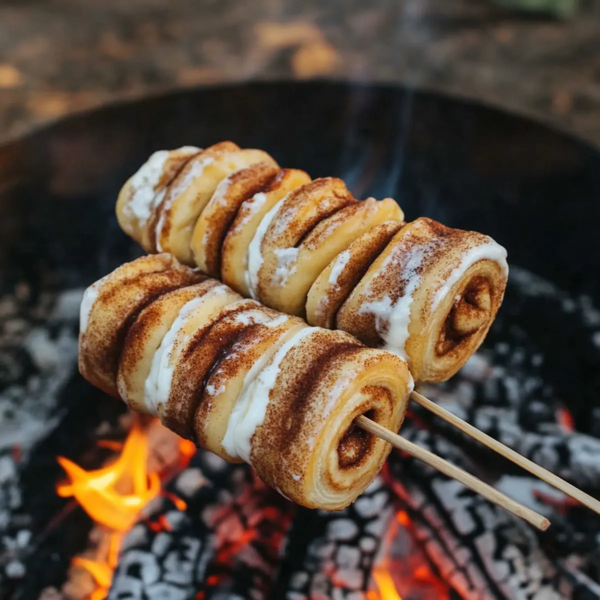 Delicious Campfire Cinnamon Roll-Ups on a Stick: Easy Outdoor Treats 1