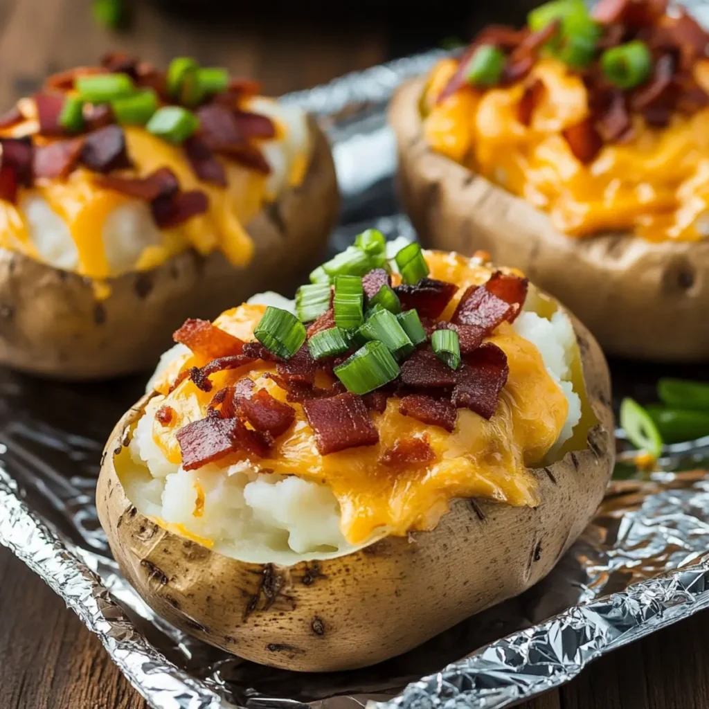 Loaded Campfire Baked Potatoes