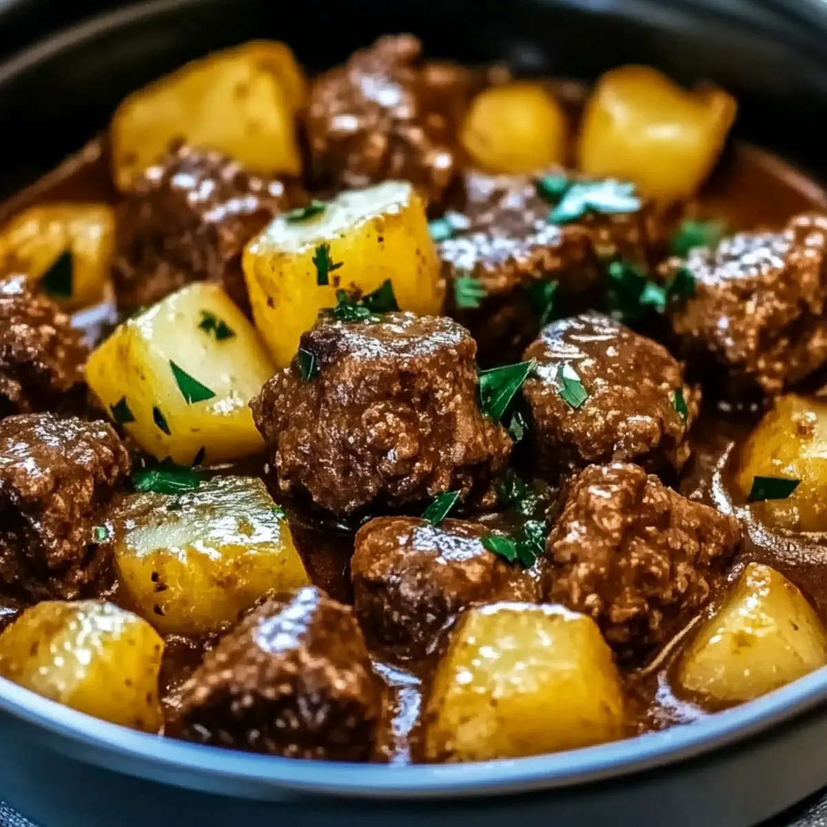 Irresistibly Tender Beef Bites With Potatoes In the Slow Cooker 4 Make Tender Beef Bites With Potatoes In Slow Cooker